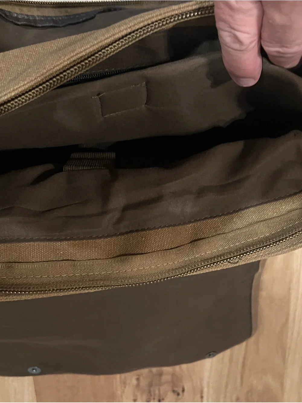 Olive Brown Canvas Laptop Briefcase - Men's Professional Laptop Bag